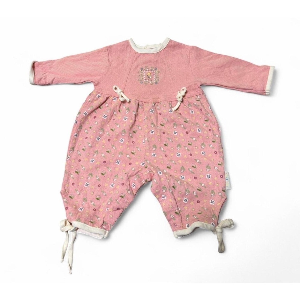 Vintage Lullaby Club Baby Girls 0-3M Pink Floral Romper One Piece Cottagecore